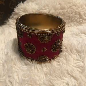 NWOT Maroon and gold cuff bracelet
